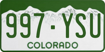 CO license plate 997YSU