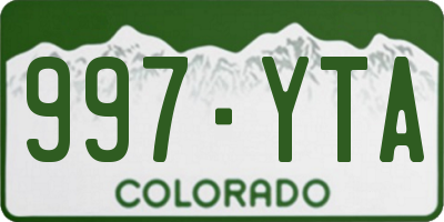 CO license plate 997YTA
