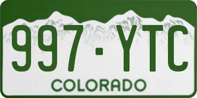 CO license plate 997YTC