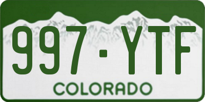 CO license plate 997YTF