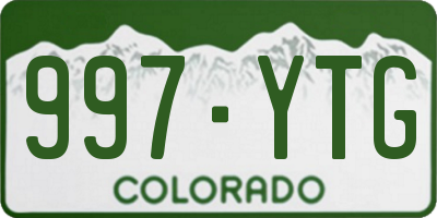 CO license plate 997YTG