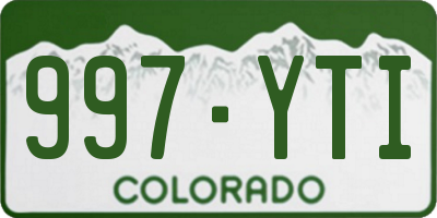 CO license plate 997YTI