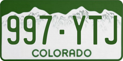 CO license plate 997YTJ