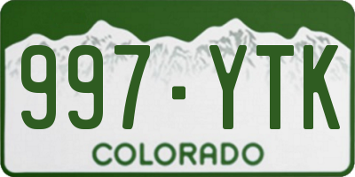 CO license plate 997YTK