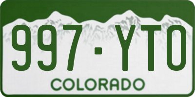 CO license plate 997YTO