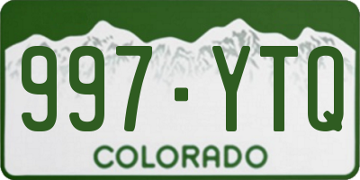 CO license plate 997YTQ