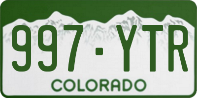 CO license plate 997YTR