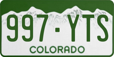 CO license plate 997YTS