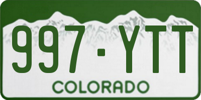 CO license plate 997YTT