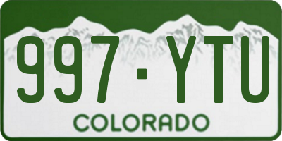 CO license plate 997YTU
