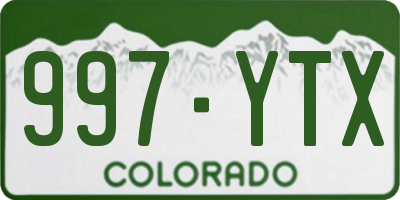 CO license plate 997YTX