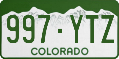 CO license plate 997YTZ