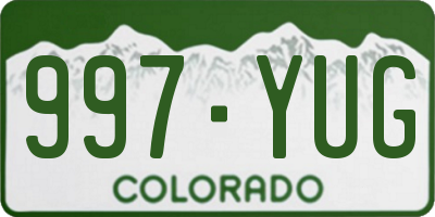 CO license plate 997YUG