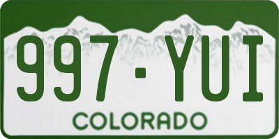 CO license plate 997YUI