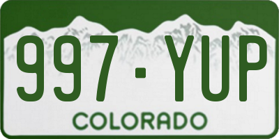 CO license plate 997YUP
