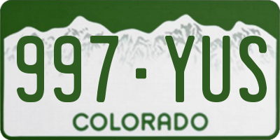 CO license plate 997YUS