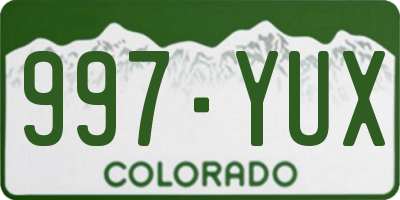 CO license plate 997YUX