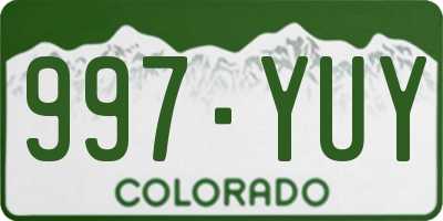 CO license plate 997YUY