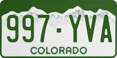 CO license plate 997YVA
