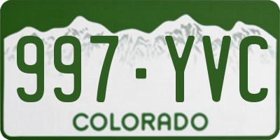 CO license plate 997YVC