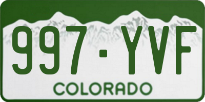 CO license plate 997YVF