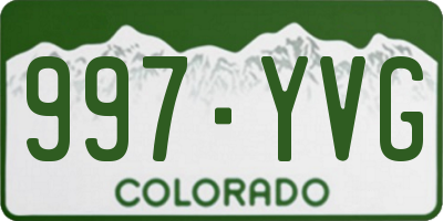 CO license plate 997YVG