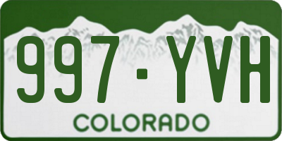 CO license plate 997YVH
