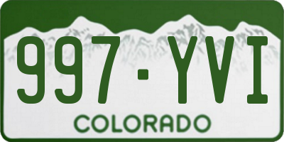 CO license plate 997YVI