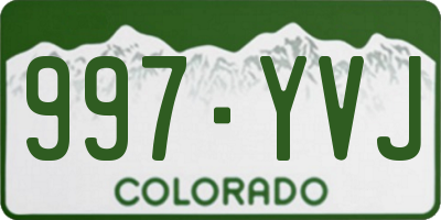 CO license plate 997YVJ