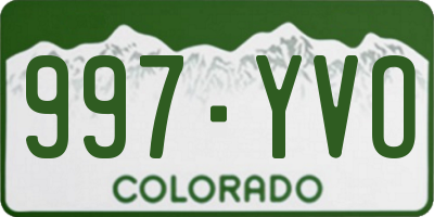 CO license plate 997YVO