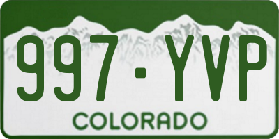 CO license plate 997YVP