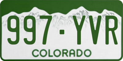 CO license plate 997YVR