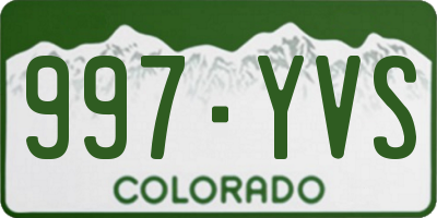 CO license plate 997YVS