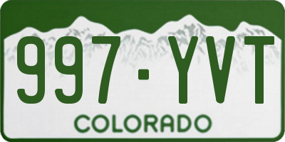 CO license plate 997YVT