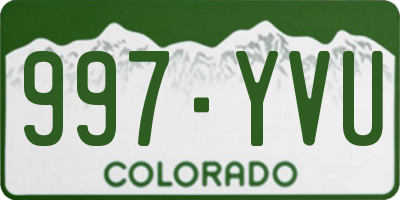 CO license plate 997YVU
