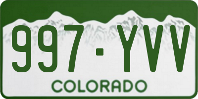 CO license plate 997YVV
