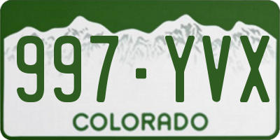 CO license plate 997YVX