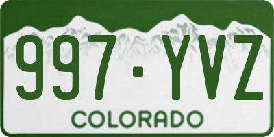 CO license plate 997YVZ