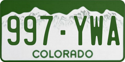 CO license plate 997YWA