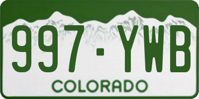 CO license plate 997YWB