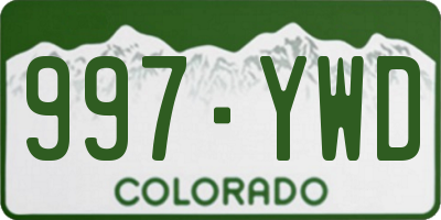 CO license plate 997YWD