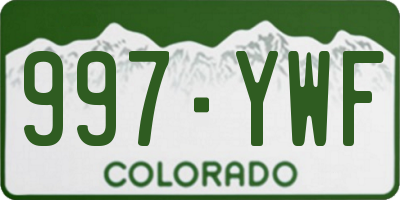 CO license plate 997YWF