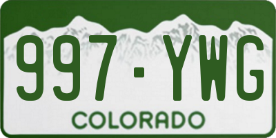 CO license plate 997YWG