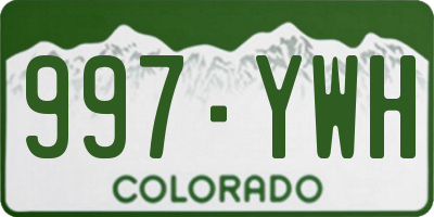 CO license plate 997YWH