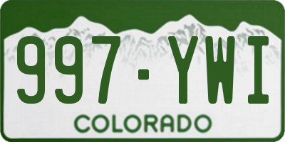 CO license plate 997YWI