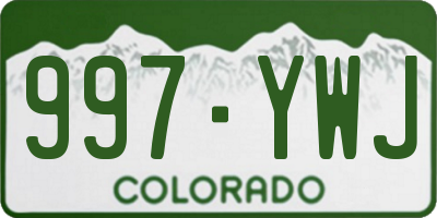 CO license plate 997YWJ