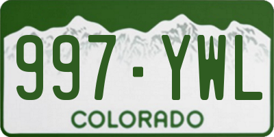 CO license plate 997YWL