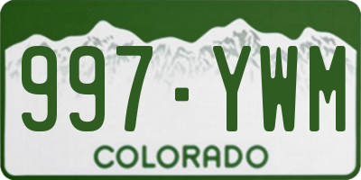 CO license plate 997YWM