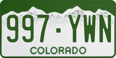 CO license plate 997YWN