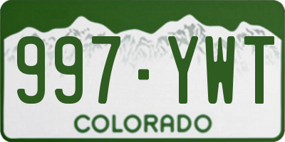 CO license plate 997YWT